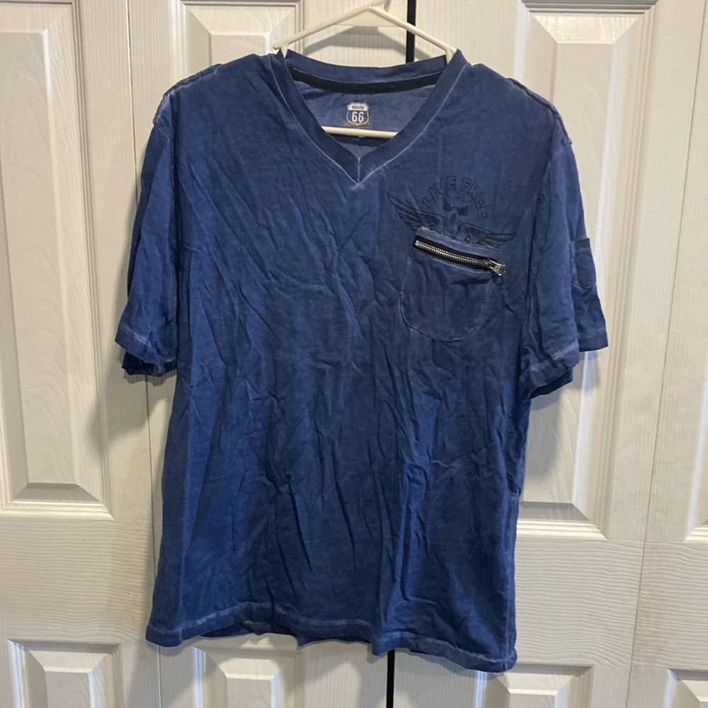 Route 66 Blue Short Sleeve Tee